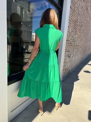 Entro | Field of Dreams Kelly Green Midi