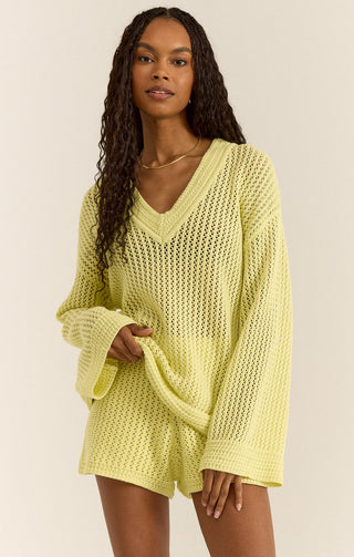 Z Supply | Kiami Crochet Sweater Natural Limeade