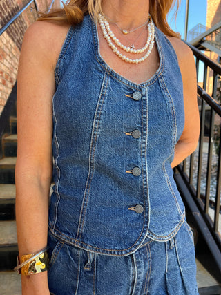 Habitual | Denim Halter Vest Lagoon