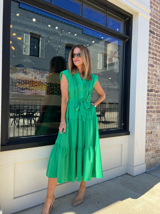 Entro | Field of Dreams Kelly Green Midi