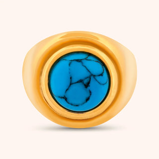 Pressie | Morocco Turquoise Dome Ring Gold