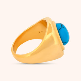 Pressie | Morocco Turquoise Dome Ring Gold