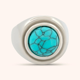 Pressie | Morocco Turquoise Dome Ring Silver