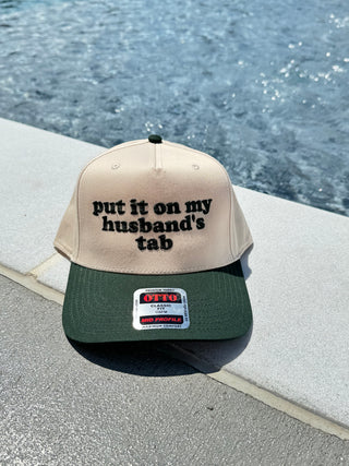 Put it on my Husband’s Tab Embroidered Hat Green