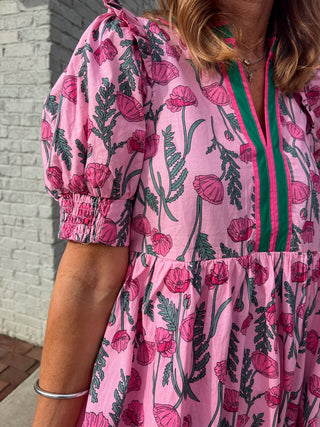 Strawberry Blossom Midi Dress