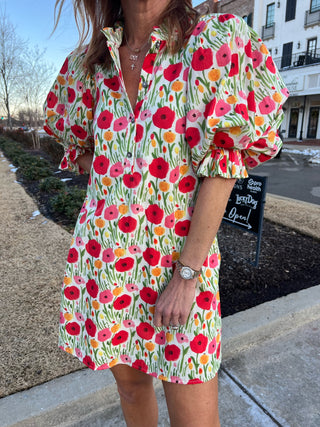 Entro | Red Poppy Flowers Dress