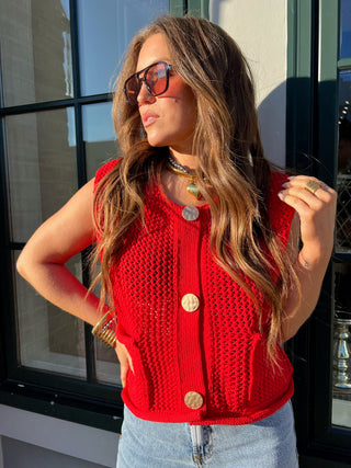 ENTRO| Red Velvet Sweater Top