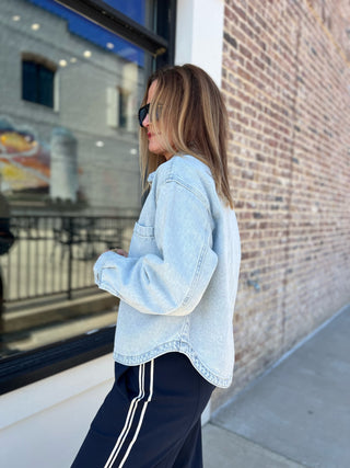 Z Supply | All Day Cropped Denim Jacket Faded Indigo