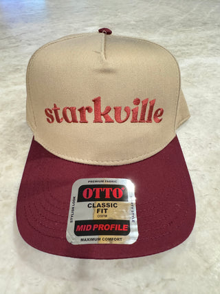 Starkville Hat 2 Tone Maroon