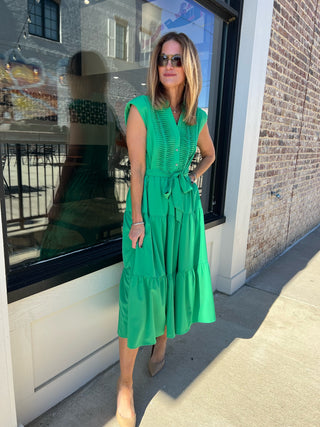 Entro | Field of Dreams Kelly Green Midi