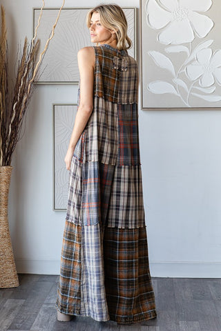 Oli & Hali | Sienna Plaid Button Jumpsuit Blue