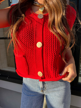 ENTRO| Red Velvet Sweater Top