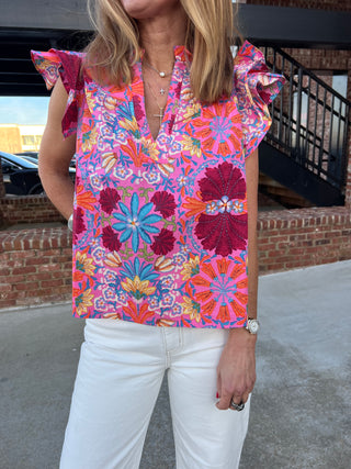 Daisy Pop Flutter Blouse