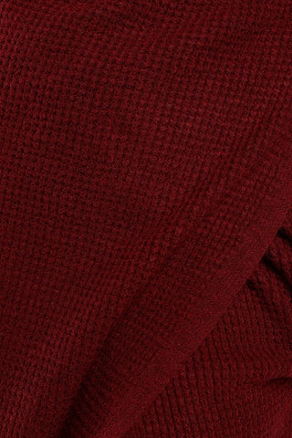 Lulus | Clara Waffle Knit Set Burgundy