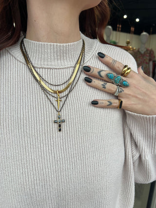 Gina Carmen | Layered Black Cross Necklace