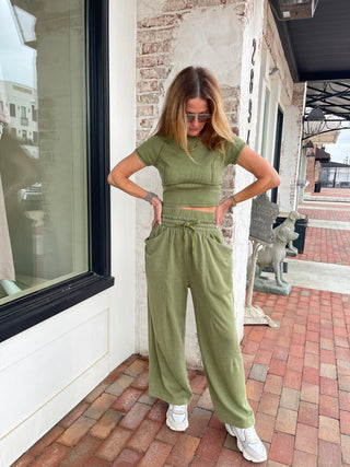 Labiz | The Crush Ribbed Set Olive