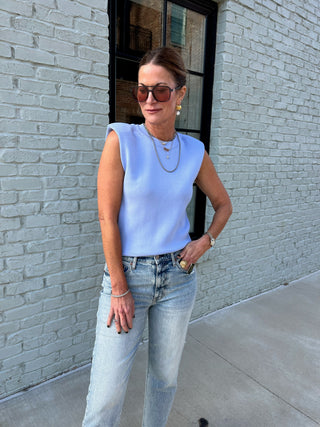 ENTRO| I'm Just A Girl Top Periwinkle