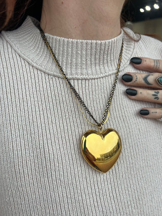 Gina Carmen | Mixed Metal Layered Heart Necklace