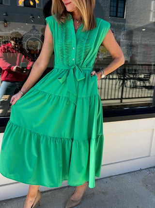 Entro | Field of Dreams Kelly Green Midi