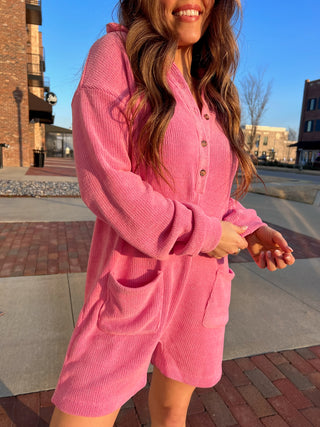 Sunday Comfort Lounge Romper Pink