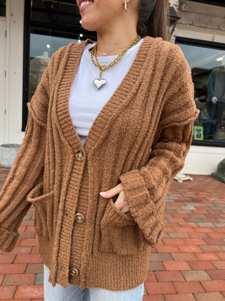 Emma Knit Sweater Cardigan Mocha