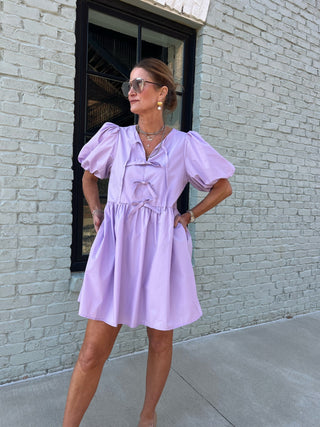 Entro | Haven Bubble Sleeve Mini Dress Lavender