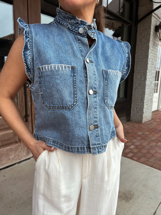 Just A Stitch Denim Vest