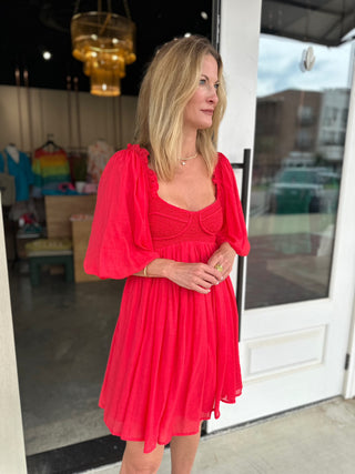 SOFIE THE LABEL | Bonnie Smocked Dress red