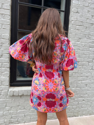 Olivaceous | It's Time Dress Floral Pink Multi