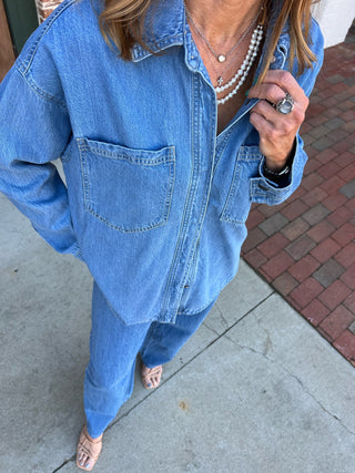 Z Supply | All Day Luxe Soft Denim Jacket  Worn Indigo