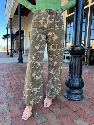 Rowdy Raw-Hem Camo Jeans