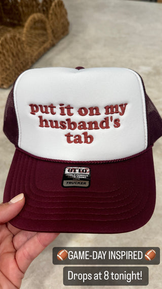 Put it on my Husband’s Tab Embroidered Maroon