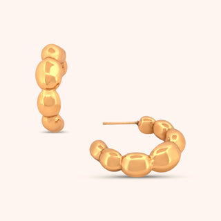 Pressie | Bold Balloon Hoop Earrings Gold