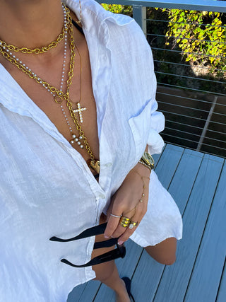 CHAN SUTT | XL Diamond Cross Necklace