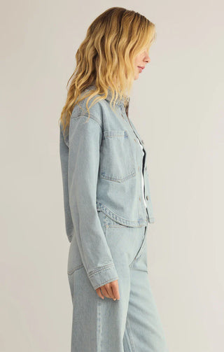 Z Supply | All Day Cropped Denim Jacket Faded Indigo