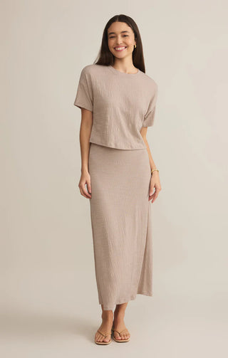 Z Supply | Delavine Textured Midi Skirt Parchment