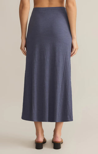 Z Supply | Delavine Textured Midi Skirt Worn Blue