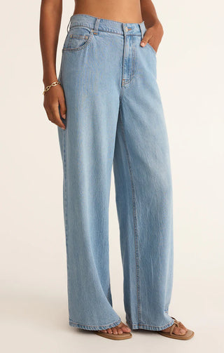 Z Supply | Mia Loose Wide Leg Denim Pant Light Vintage Indigo