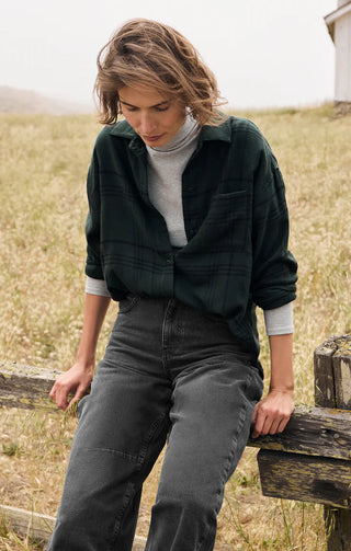 Z Supply | River Plaid Button Up Cyprus Green