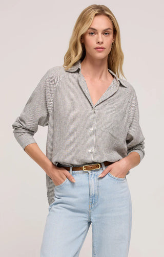 Z Supply | Perfect Linen Stripe Top Sea Salt