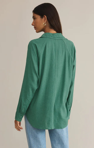 Z Supply | Perfect Linen Top Botanical Green