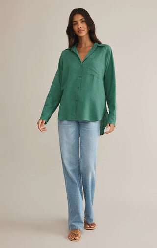 Z Supply | Perfect Linen Top Botanical Green