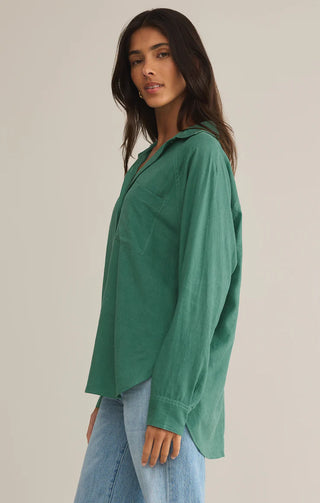 Z Supply | Perfect Linen Top Botanical Green