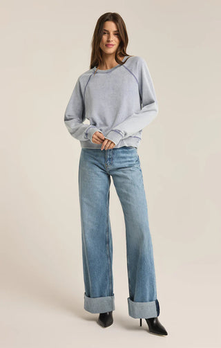 Z SUPPLY Saldana Knit Denim Top W.Indigo