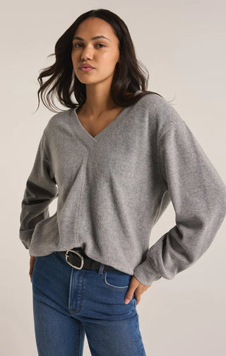 Z Supply | Off The Clock Cozy Sweatshirt Classic Heather Grey