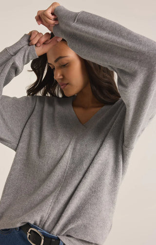 Z Supply | Off The Clock Cozy Sweatshirt Classic Heather Grey