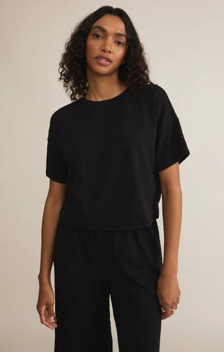 Z Supply | Sway Textured Cropped Tee Black