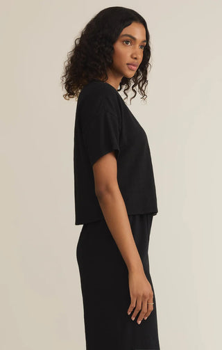 Z Supply | Sway Textured Cropped Tee Black