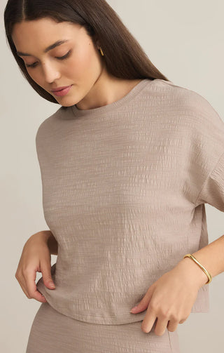 Z Supply | Sway Textured Cropped Tee Parchment