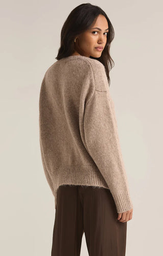 Z Supply | All I Want V-Neck Sweater Heather Taupe